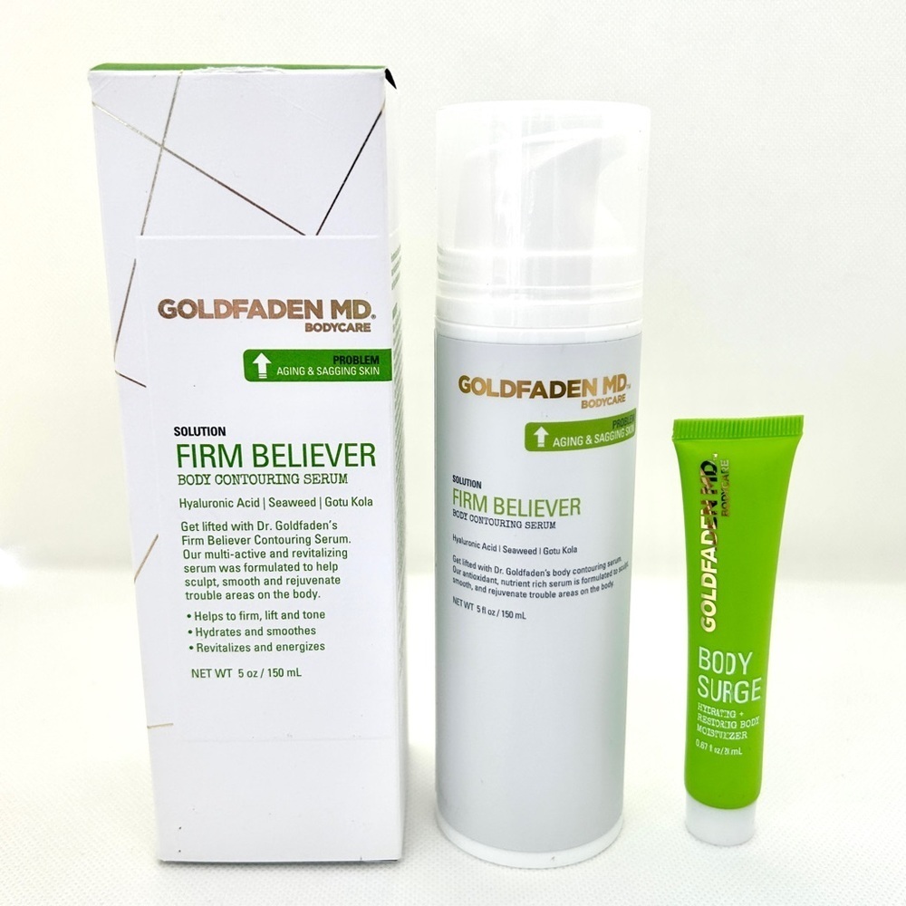 Goldfaden MD Firm Believer Body Contouring Serum and Body Surge Moisturizer